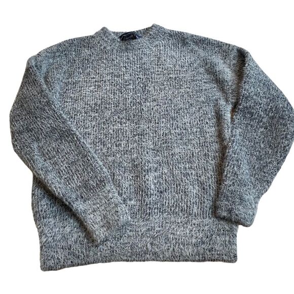French Connection Size S‎ Plush Oversized Mock Neck Sweater Gray Soft Mininalist - Picture 1 of 6